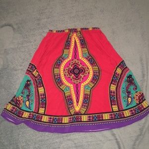 Dashiki print skirt